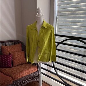 Jones New York Lime Green Button-Front Blazer